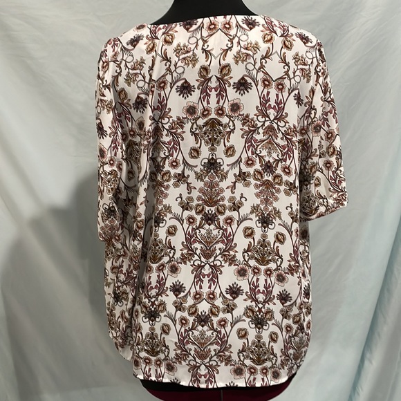 Worthington Floral Short Sleeve Blouse - Picture 2 of 6